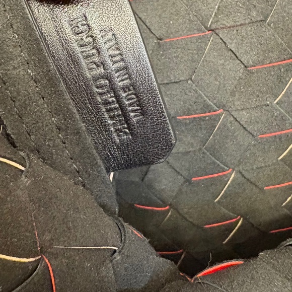 Emilio Pucci RARE fringes woven leather red/black/cream large clutch bag - Picture 12 of 13